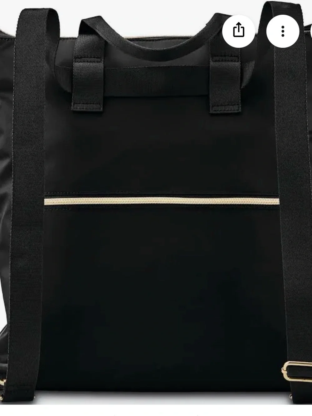 Samsonite Black Convertible Backpack Tote with Gold Accents